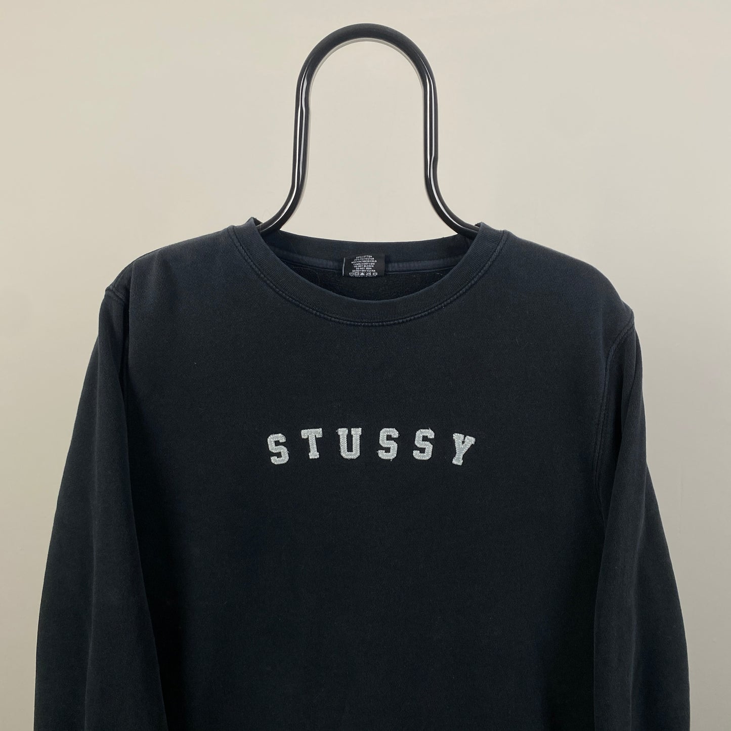 Retro 00s Stussy Sweatshirt Black Medium