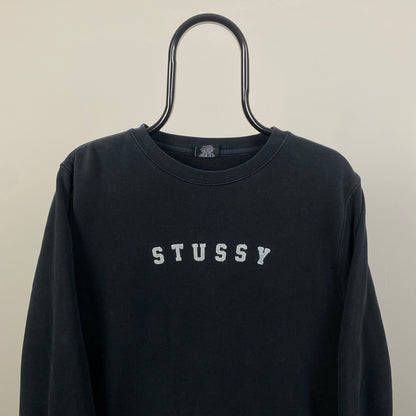 Retro 00s Stussy Sweatshirt Black Medium