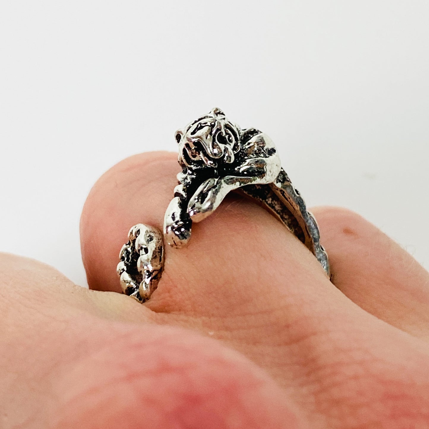 Retro Adjustable Tiger Ring Silver