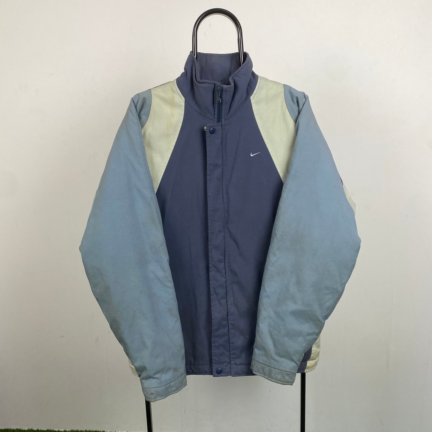90s Nike Waterproof Coat Jacket Blue Medium