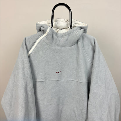 00s Nike Reversible Sidewinder Fleece Coat Jacket White Blue Large