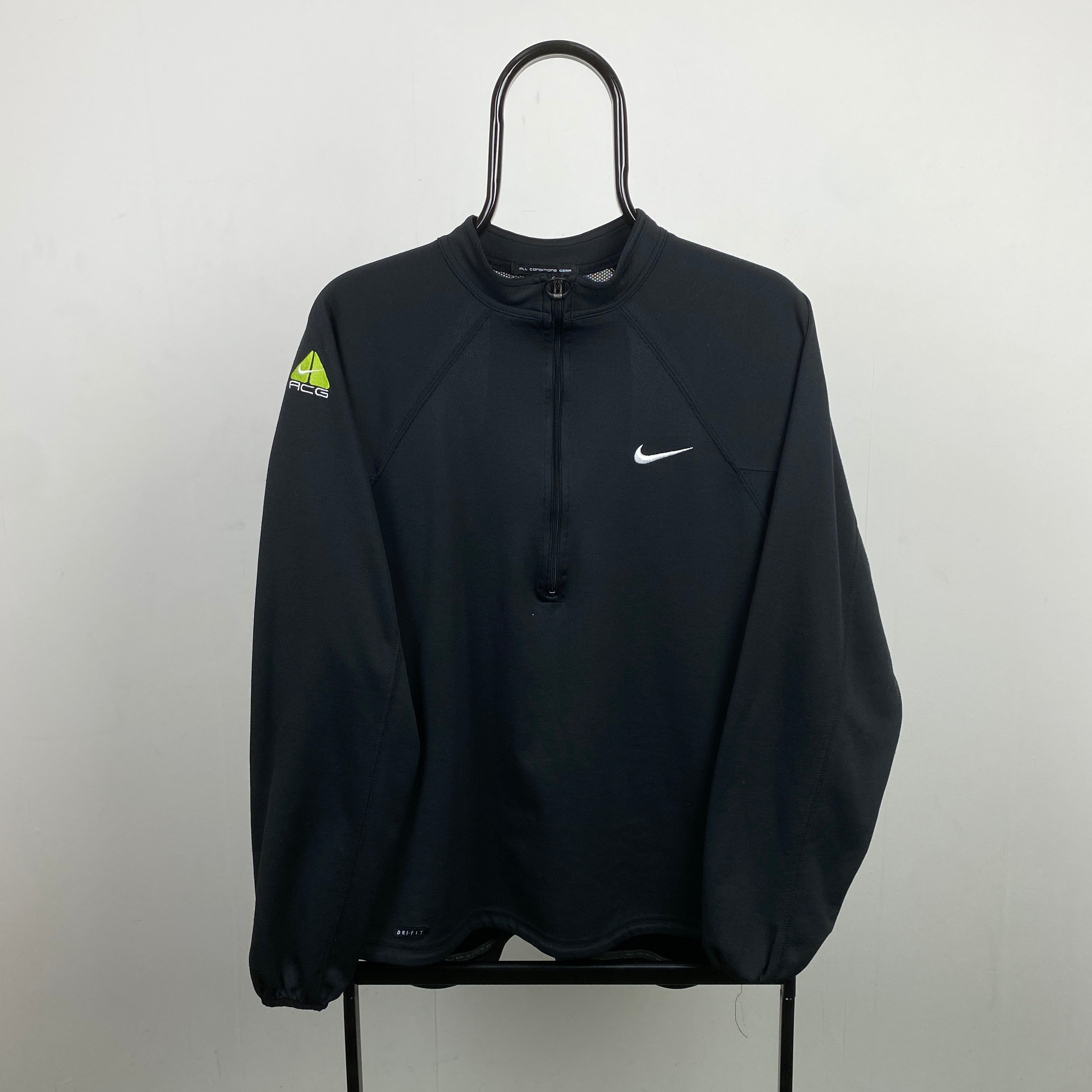 90s Nike ACG 1/4 Zip Sweatshirt Black Small