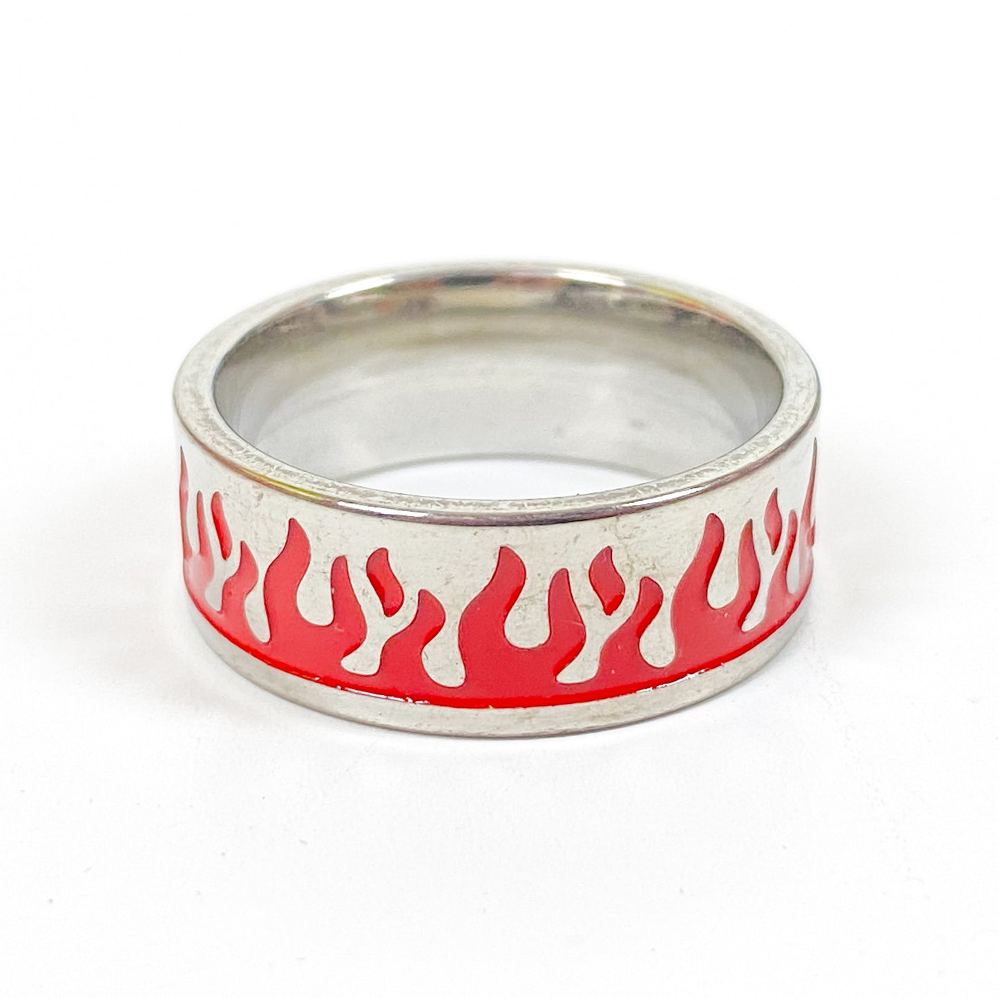 Retro Vintage Flame Ring Silver