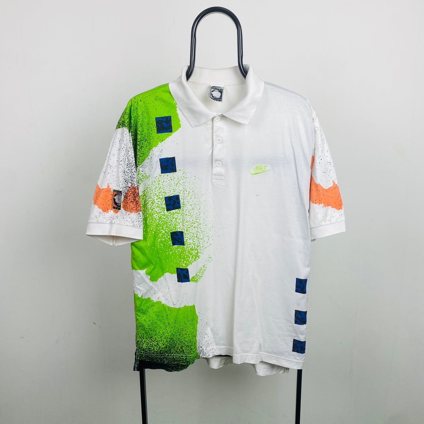 90s Nike Challenge Court Polo Shirt T-Shirt White Large