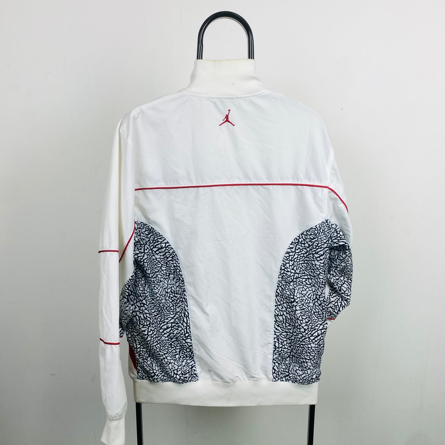 00s Nike Air Jordan Windbreaker Track Jacket White Small