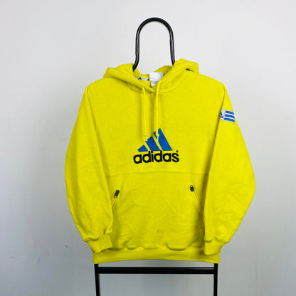 90s Adidas Fleece Hoodie Yellow Small