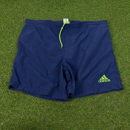 90s Adidas Swim Shorts Blue Medium