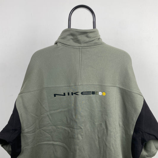 90s Nike Zip Sweatshirt Green XXL