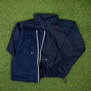 90s Nike Piping Tracksuit Jacket + Joggers Set Blue Large – Clout