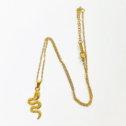 Retro Snake Necklace Chain Gold