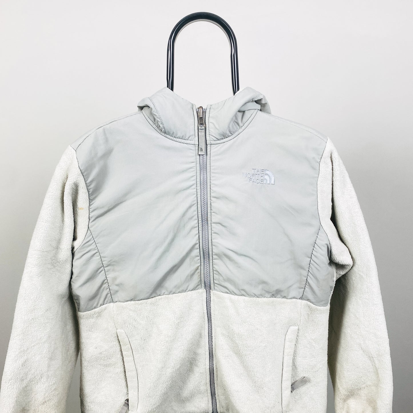 00s The North Face Fleece Zip Hoodie White Womens Large