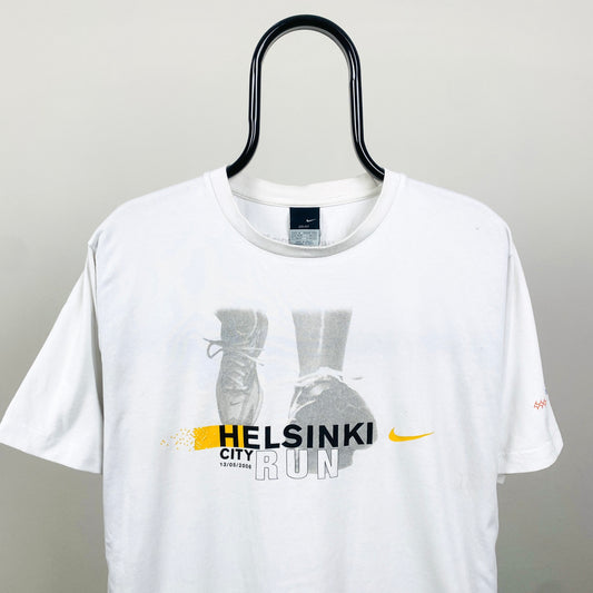 00s Nike Helsinki Marathon T-Shirt White Medium