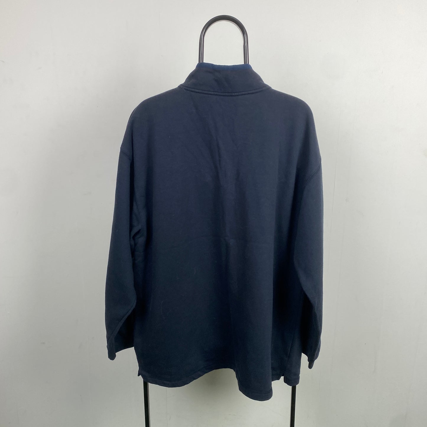 Retro Reebok 1/4 Zip Sweatshirt Blue XL