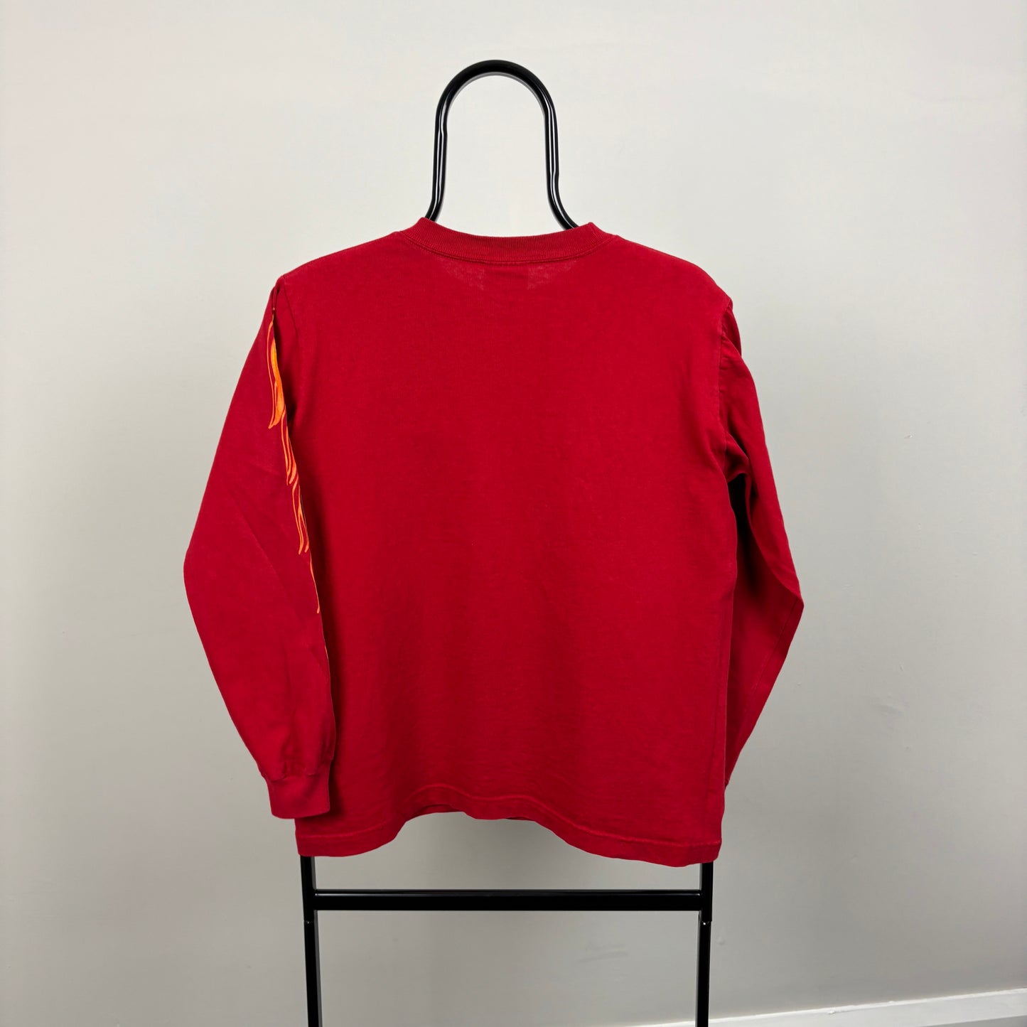 90s Adidas Japan Long Sleeve T-Shirt Red Small
