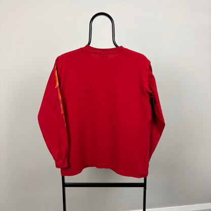 90s Adidas Japan Long Sleeve T-Shirt Red Small