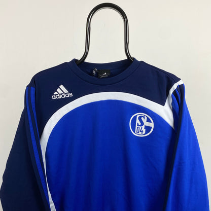 00s Adidas Schalke Football Sweatshirt Blue Small