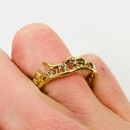 Retro Vintage Safari Ring Gold