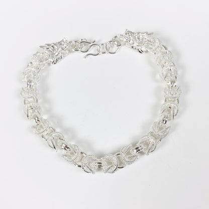Retro Dragon Bracelet Necklace Chain Silver