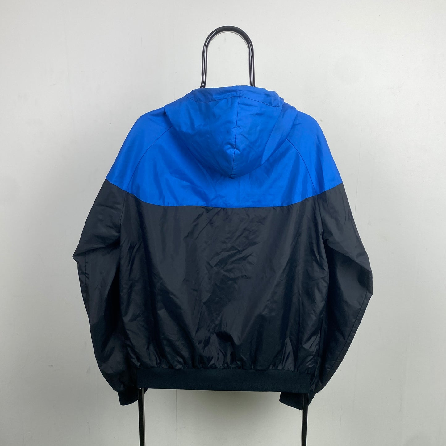 80s Nike John McEnroe Checkerboard Windbreaker Jacket Blue XL