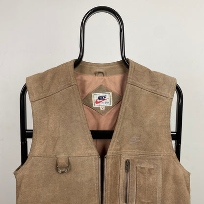 90s Nike Utility Vest Gilet Jacket Brown Medium