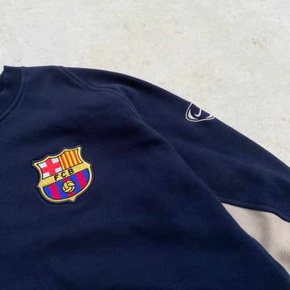 90s Nike Barcelona Football Sweatshirt Blue Brown Medium