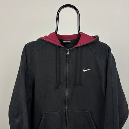 90s Nike Zip Hoodie Black Small