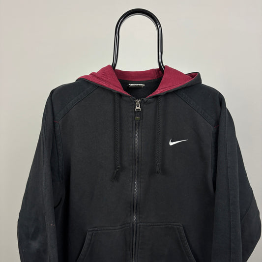 90s Nike Zip Hoodie Black Small