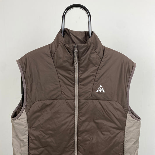 00s Nike ACG Puffer Gilet Jacket Brown Small