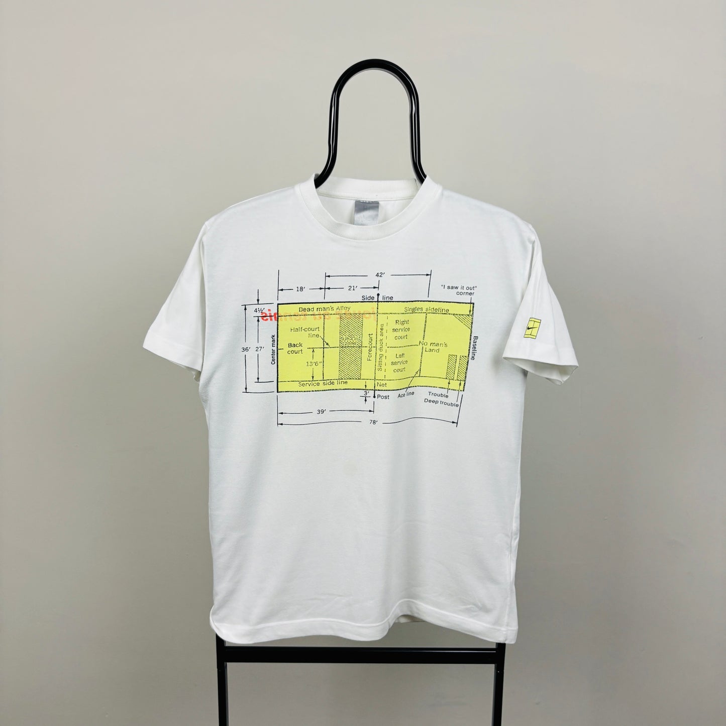 00s Nike Tennis Court T-Shirt White Small