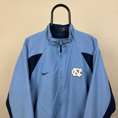 90s Nike UNC Reversible Fleece Coat Jacket Blue Large