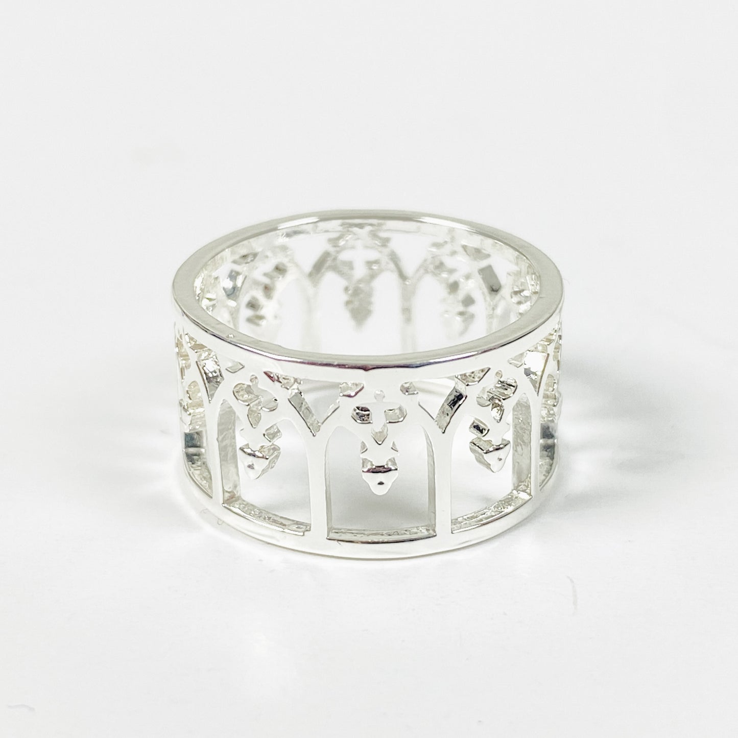 Cathedral Band Ring Silver