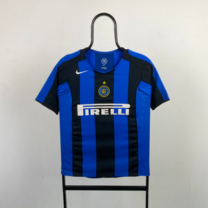 90s Nike Inter Milan Football Shirt T-Shirt Blue Small