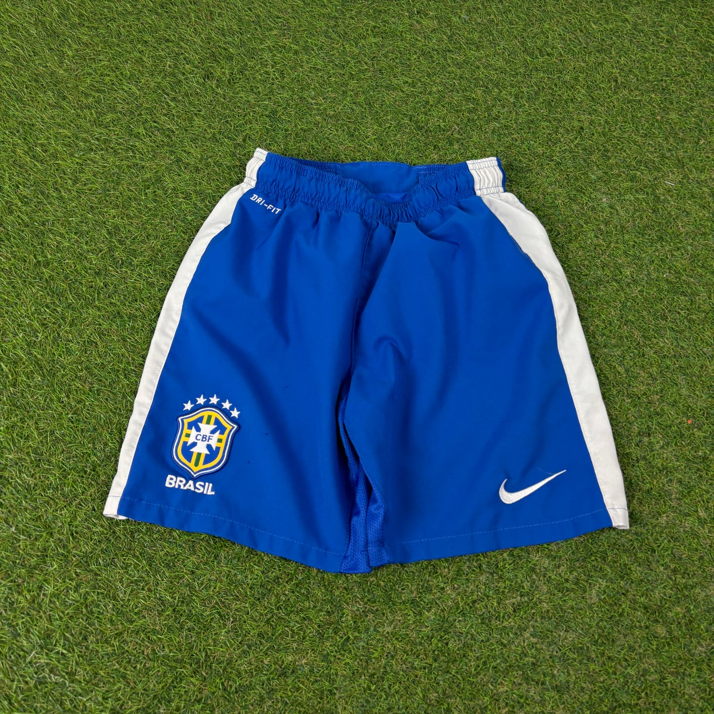 00s Nike Brazil Football Shorts Blue XS