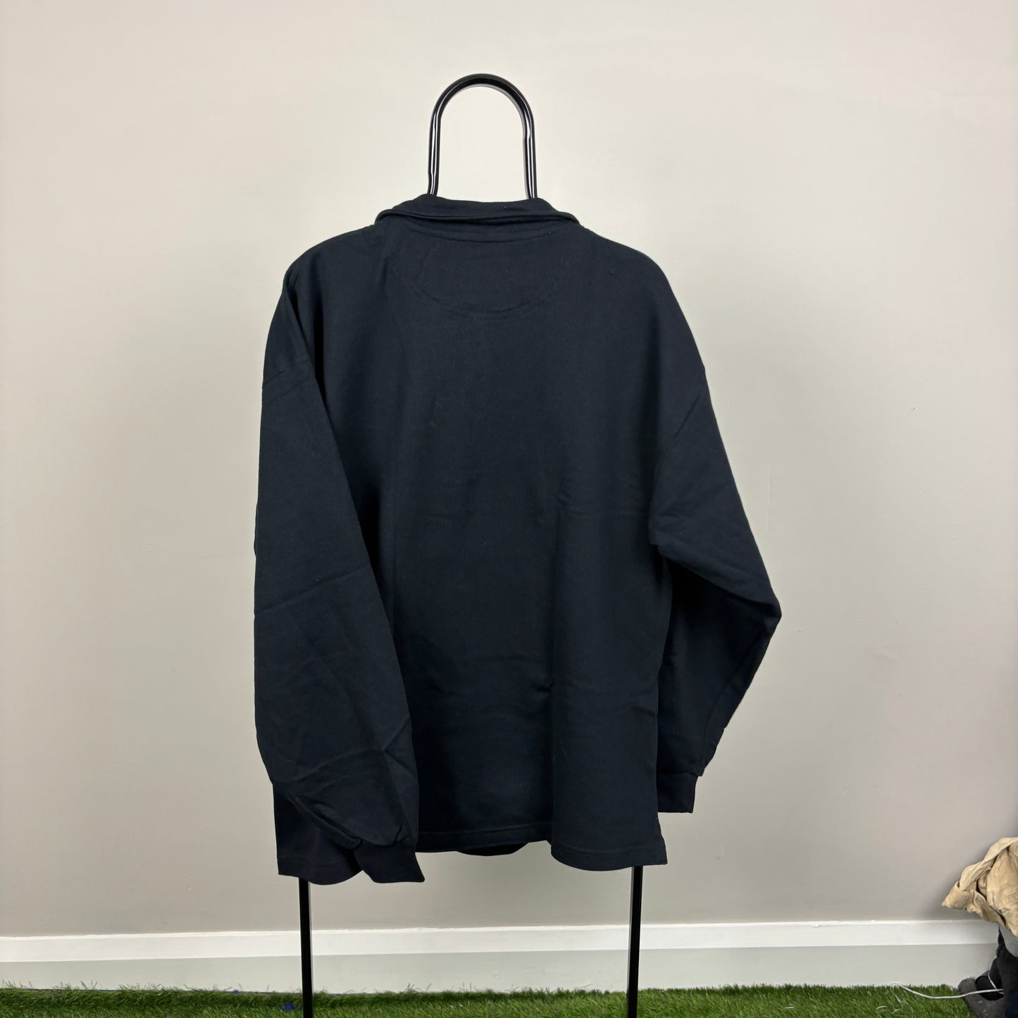 90s Nike 1/4 Zip Sweatshirt Black Large