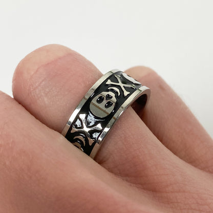 Retro Vintage Skull & Crossbones Ring Silver