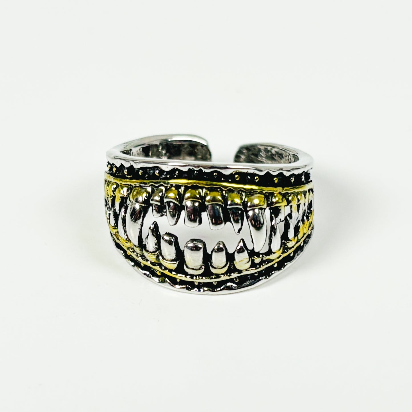 Adjustable Teeth Ring Silver