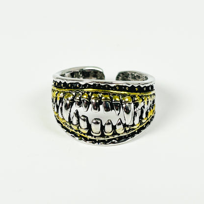 Adjustable Teeth Ring Silver