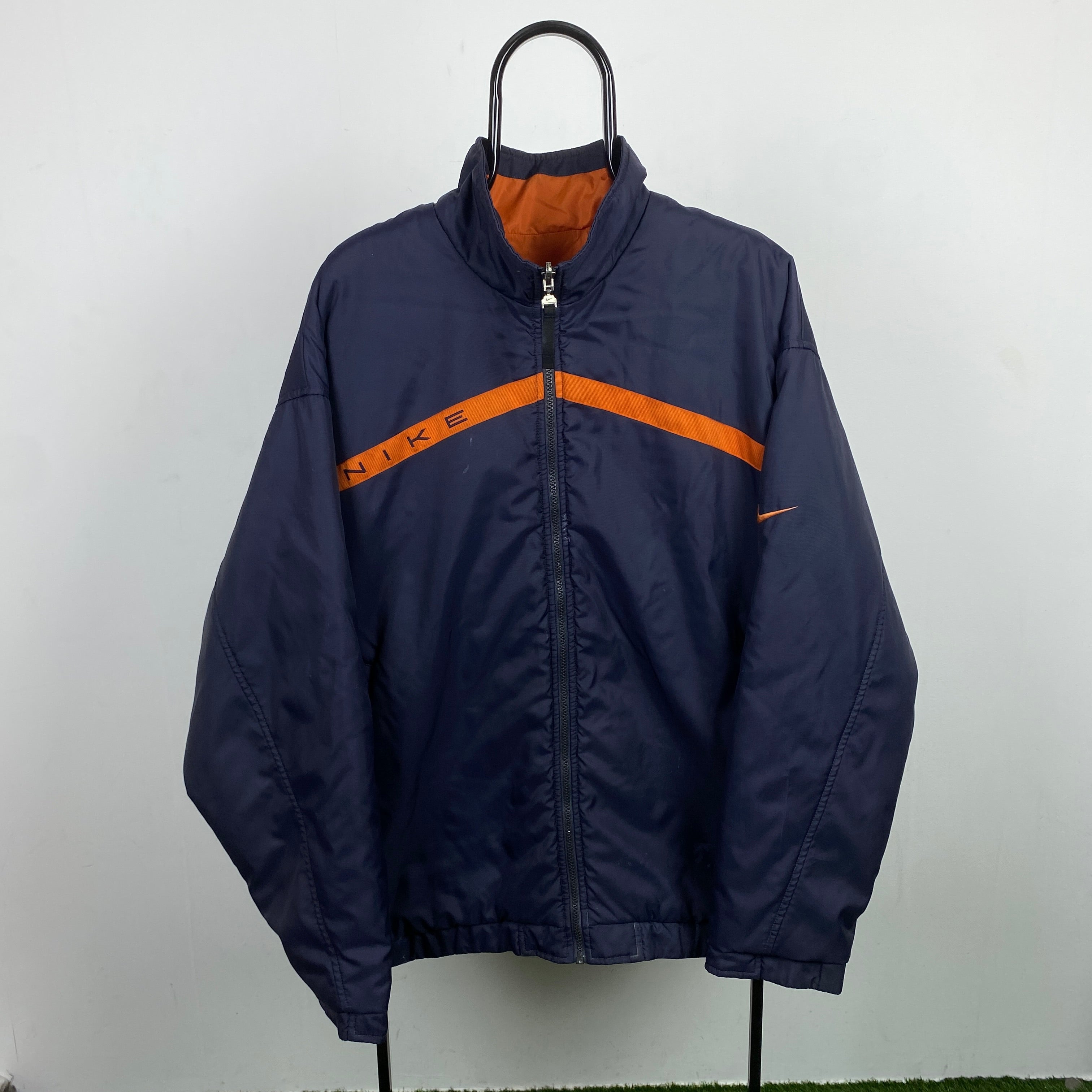 90s Nike Reversible Puffer Jacket Blue XL
