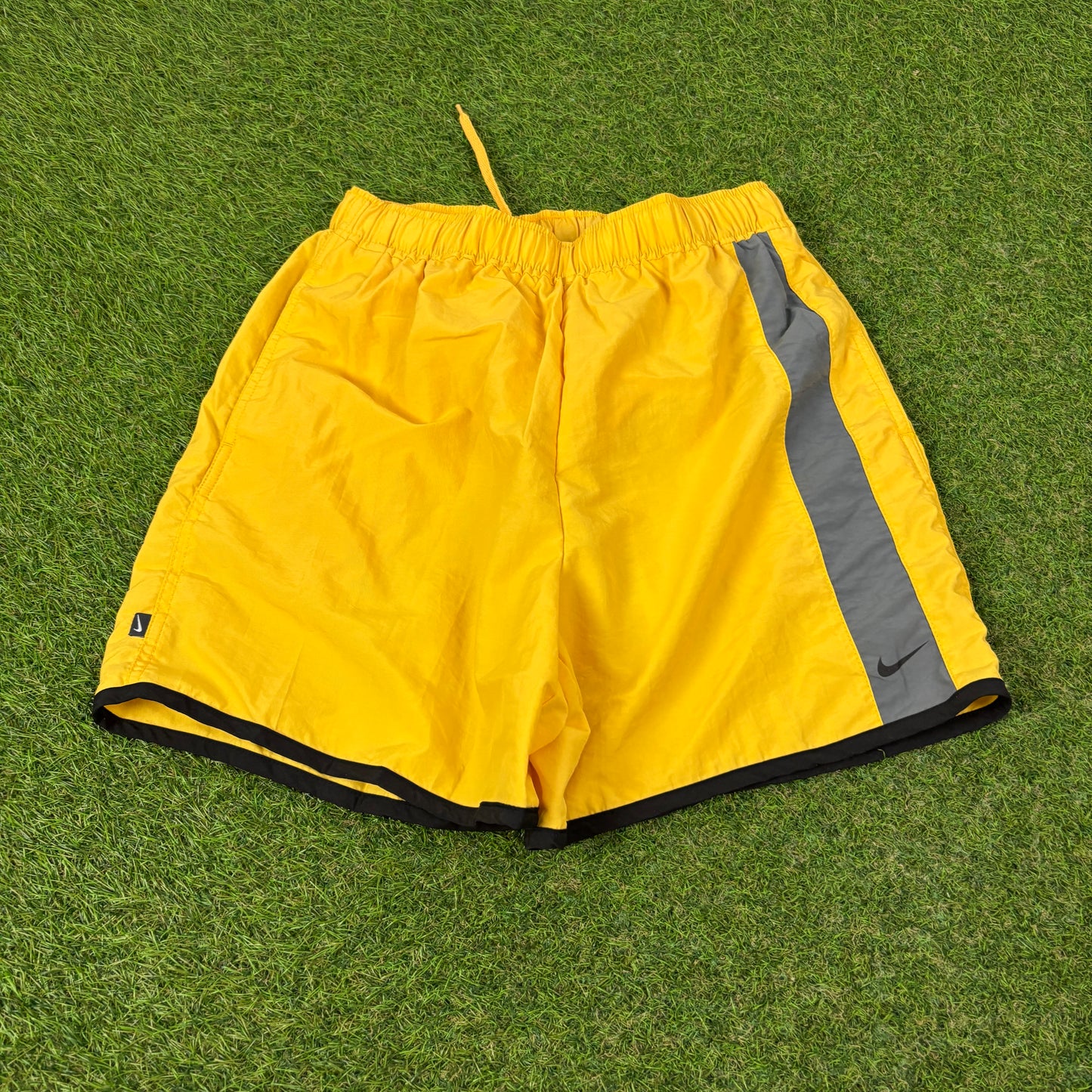 00s Nike Piping Shorts Yellow Small