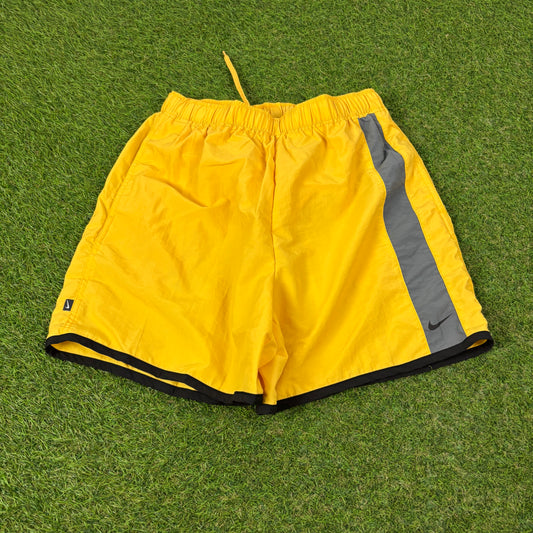 00s Nike Piping Shorts Yellow Small