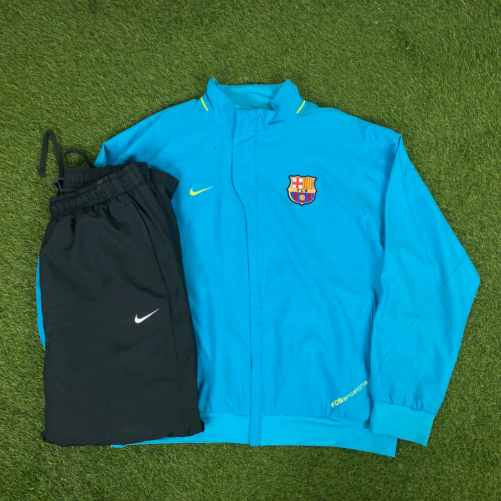 00s Nike Barcelona Tracksuit Set Jacket + Joggers Blue XL