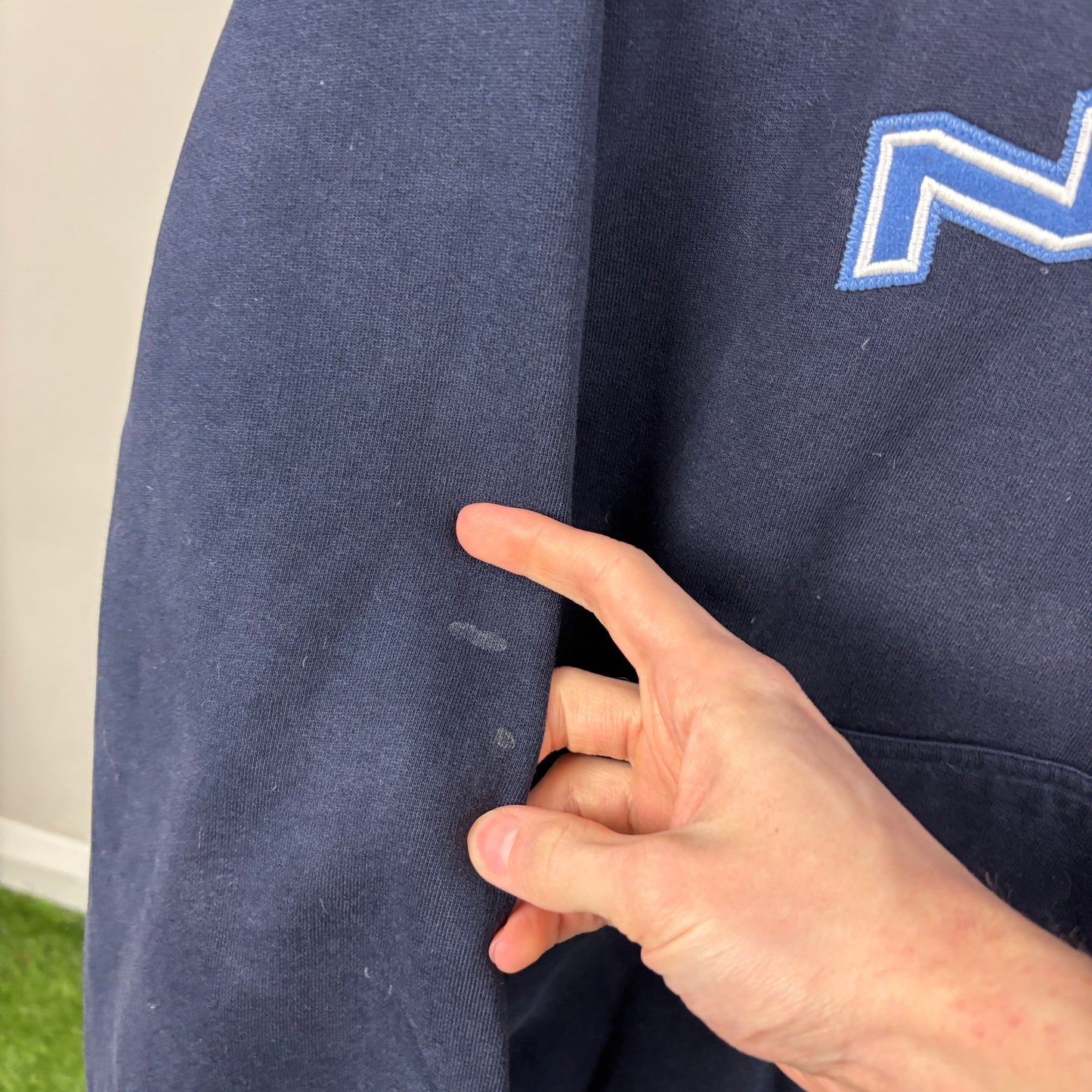 90s Nike Hoodie Blue Small