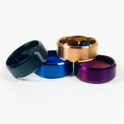 Vintage Band Ring Purple Steel