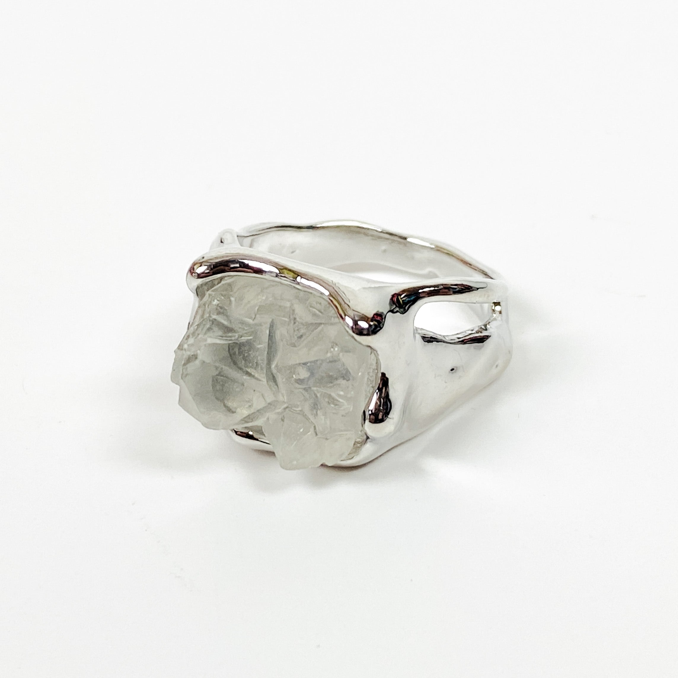 Retro Vintage Crystal Ring Silver