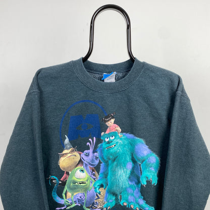 Retro 90s Monsters Inc Sweatshirt Grey Small