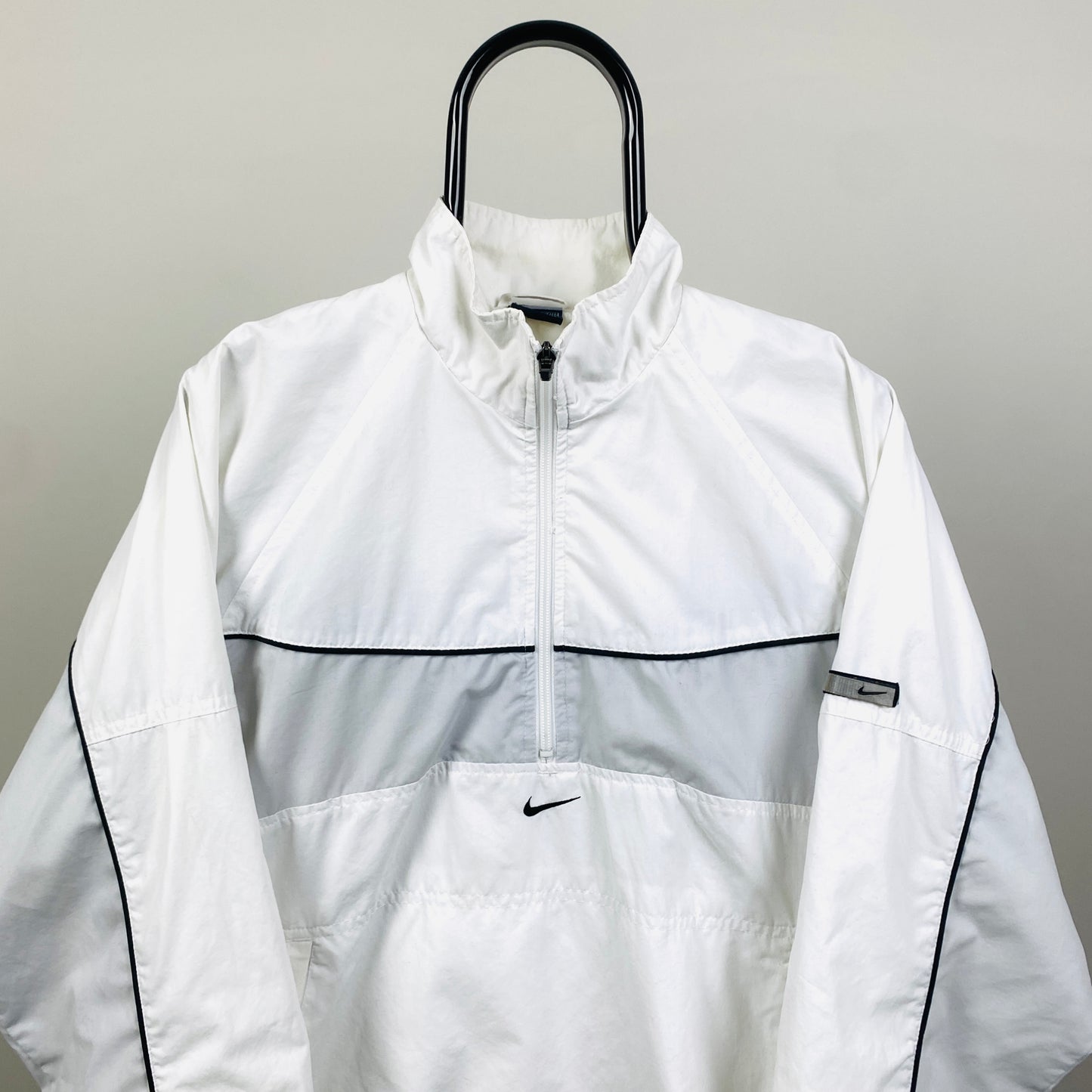 00s Nike Piping Windbreaker Jacket White Small