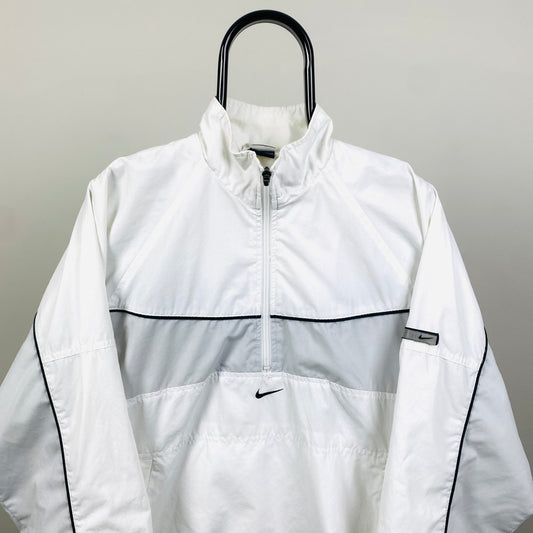 00s Nike Piping Windbreaker Jacket White Small