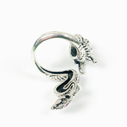 Winding Dragon Ring Silver Adjustable