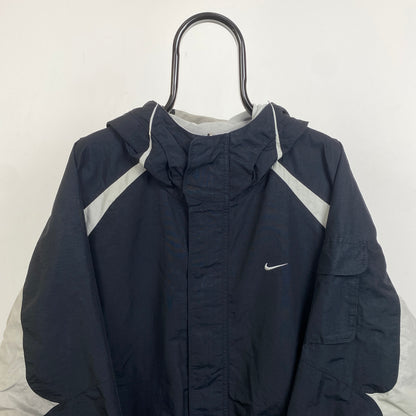 00s Nike Reversible Fleece Coat Jacket Black XL