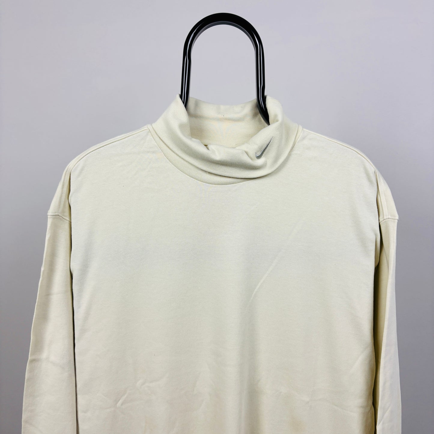00s Nike Roll Neck Sweatshirt Brown XL